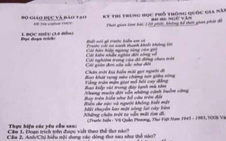 Lộ đề thi Ngữ Văn: Một nam sinh chụp ảnh đăng lên Facebook khi đang còn ngồi trong phòng thi