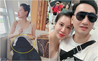 Ngọc Hương - bà xã MC Thành Trung đã mang bầu, lộ vòng 2 tròn trịa đi du lịch Hàn Quốc cùng chồng?