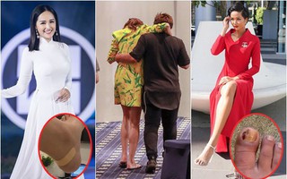 Lênh khênh trên đôi cao gót 15cm, Mai Phương Thúy kêu trời vì chân sưng phồng rộp