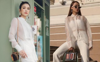 Diện áo sơ mi xuyên thấu, bạn cứ học Sam và Yến Trang thì sẽ đạt đến đỉnh cao của sự tinh tế