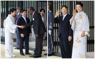 Hoàng hậu Masako tỏa sáng tại tiệc chiêu đãi với thần thái hơn người, vẻ đẹp xuất chúng trong bộ kimono truyền thống, trổ tài ngoại giao bên chồng