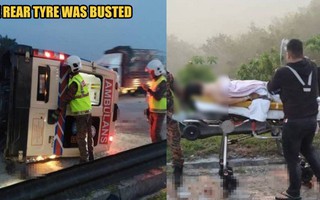 Xe cứu thương nổ lốp rồi lật nhào trên đường cao tốc, cả tài xế lẫn bệnh nhân đều thiệt mạng