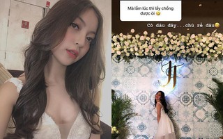 Giữa nghi án chia tay Quang Hải, Nhật Lê bất ngờ mặc váy như cô dâu và hỏi một câu rất lạ