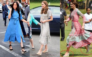Chọn giày đế xuồng hóa ra là nước cờ thông minh của chị em dâu Kate - Meghan, dù Nữ hoàng Anh có kỳ thị item này đi chăng nữa