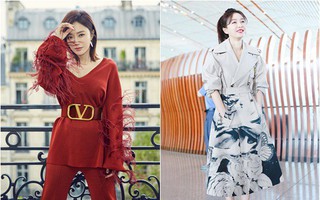 "Phú Sát hoàng hậu" Tần Lam đỏ rực một góc trời, khoe sắc vóc tuổi 40 trẻ trung đến khó tin tại Tuần lễ thời trang Paris