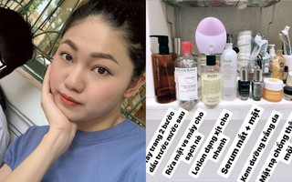 Quy trình skincare của Thanh Tú: Tẩy trang tận 2 bước, chống lão hóa từ sớm nên chẳng trách da cứ đẹp nõn nà 