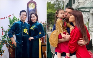 Ngày đầu năm của các hot family: Vợ chồng Shark Hưng diện áo dài đôi đi chúc Tết, bé Myla xúng xính áo dài du xuân cùng bố mẹ