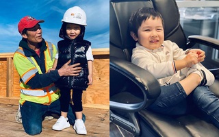 "Cưng xỉu" trước loạt biểu cảm đáng yêu của "chủ tịch" Thiên Từ khi theo mẹ đi thị sát công trường