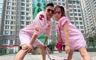 Không ngại dịch nCoV, Huy Khánh và con gái vẫn tung tăng đi chơi nhưng phong cách nữ tính từ đầu tới chân mới gây bất ngờ