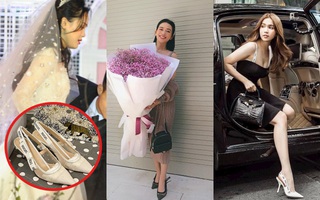 Quỳnh Anh diện đôi giày cưới đụng cả dàn sao Vbiz, trông thế mà cô dâu cũng "gắt" chẳng kém cạnh chú rể
