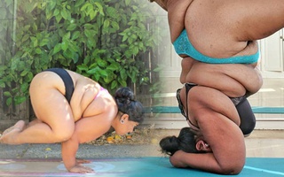 Những động tác yoga dẻo dai đến kinh ngạc của cô gái có thân hình ngoại cỡ
