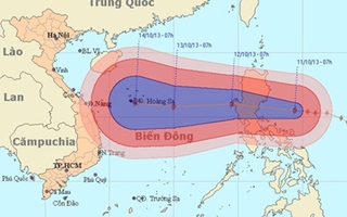 Bão Nari giật cấp 13-14 hướng vào miền Trung