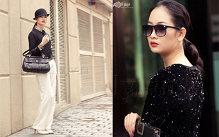 Phong cách nơi công sở cùng quần ống rộng