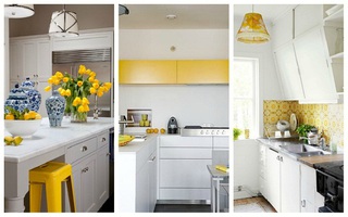 Phòng bếp tươi sáng với sắc vàng chanh hút mắt