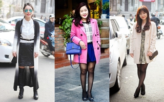 Áo khoác dáng dài tràn ngập street style phái đẹp Hà Thành