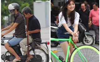 Bất chấp biển cấm, nam thanh nữ tú " vô tư" chạy xe vào phố đi bộ Nguyễn Huệ