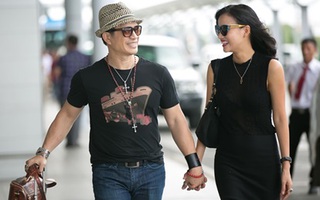 Vợ chồng Dustin Nguyễn - Bebe Phạm tình tứ nắm tay nhau