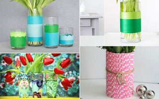4 kiểu lọ cắm hoa đẹp tinh tế làm từ những vật dụng cũ trong nhà