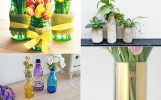 Tận dụng chai lọ cũ làm lọ cắm hoa đẹp không ngờ