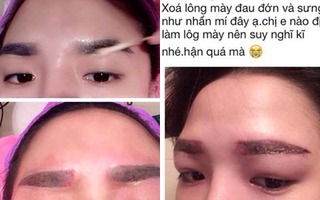 Ham rẻ, chị em phun lông mày từ mảnh mai thành... sâu róm