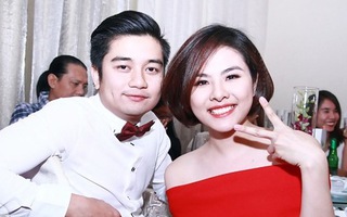 Vân Trang tạo dáng dễ thương bên bạn trai 