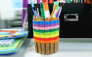 Ống cắm bút bảy sắc cầu vồng cho bé 