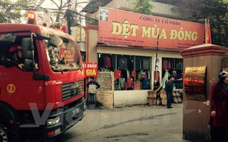 Hà Nội: Cháy tại Công ty cổ phần Dệt Mùa đông ở quận Thanh Xuân