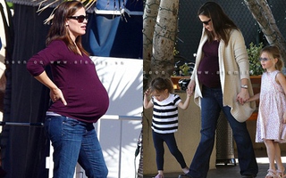 Jennifer Garner khệ nệ "bê" bụng bầu sắp "vỡ chum" dạo phố