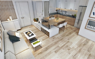 Tư vấn bố trí nội thất căn hộ 51m² với tổng chi phí chưa đến 61 triệu cho vợ chồng sắp cưới