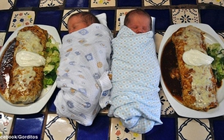 Được ăn miễn phí khi chụp ảnh bé nằm cạnh... món Burrito  