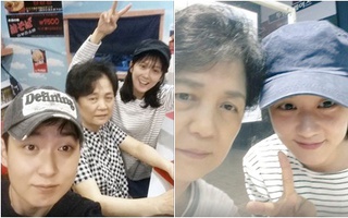 Jang Na Ra nhí nhảnh bên mẹ và anh trai