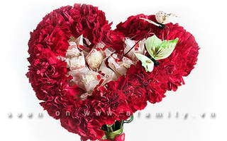 Bó hoa hình trái tim ngọt ngào tặng người thân yêu