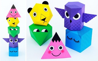Tự chế mô hình 3D ngộ nghĩnh, đáng yêu từ bìa cứng