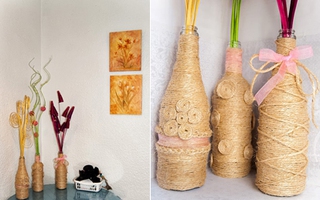 Trang trí nhà cực phong cách với chai thủy tinh cũ
