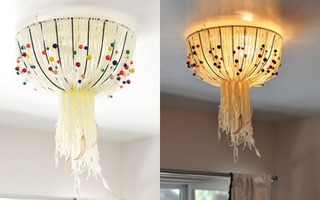 Tự chế chụp đèn trần cực lạ mắt cho nhà thêm xinh