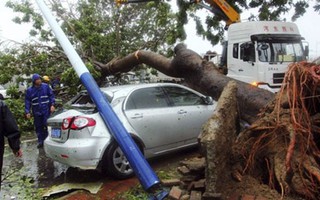 Sau khi "mổ" vào một phần đất liền Việt Nam, bão Hải Yến quét sang Trung quốc