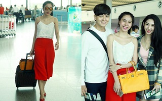 Thủy Tiên xuất hiện nổi bật tại sân bay