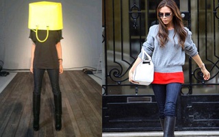Victoria Beckham đội túi lên đầu để xả stress