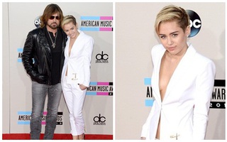 Hai bố con Miley Cyrus thu hút sự chú ý trên thảm đỏ AMAs