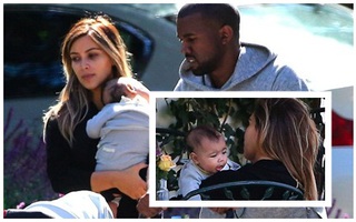 Kim Kardishan thong dong bế con gái đi dạo 