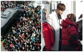 Hàng trăm fan mong ngóng ngắm Lee Min Ho ở phim trường