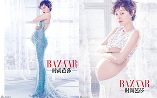 Tôn Lệ bầu vượt mặt vẫn đẹp say lòng người