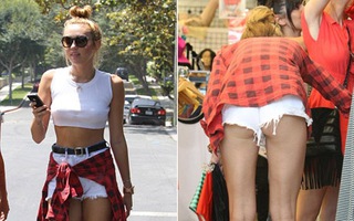 Miley Cyrus để lộ vòng 3 vì quần quá ngắn