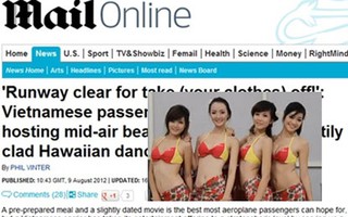 Vụ diễn bikini trên máy bay lên báo nước ngoài 