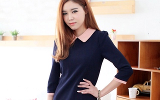 Đầm cổ sơ mi trang nhã cho chị em công sở