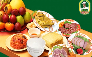 Mâm cỗ truyền thống với ẩm thực ông già IKA