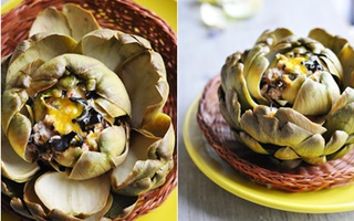 Hoa atiso nhồi thịt ngon đẹp như ăn nhà hàng!