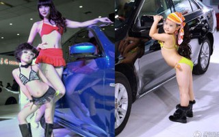 Sốc trước cảnh mẫu nhí diện bikini quảng cáo ô tô 