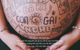 Bộ ảnh vẽ trên bụng bầu quá đỗi ngọt ngào của ông bố Việt tặng con sắp chào đời