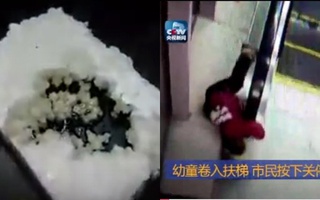 Dầu cá làm thủng xốp, bé trai kẹt tay trong thang cuốn "nóng" nhất mạng tuần qua